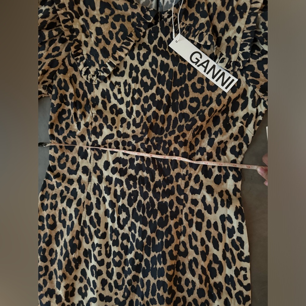 Ganni Leopard Cotton Poplin Mini Dress - Picture 10 of 15